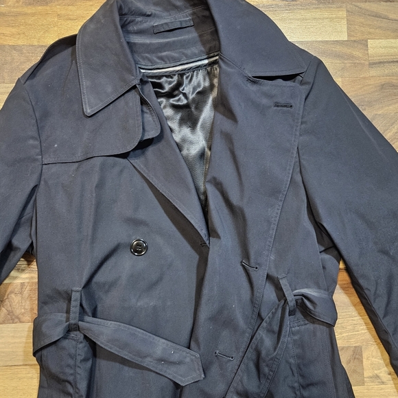 Men’s All Weather Trench Coat 42R Belted Army Black - Picture 2 of 7